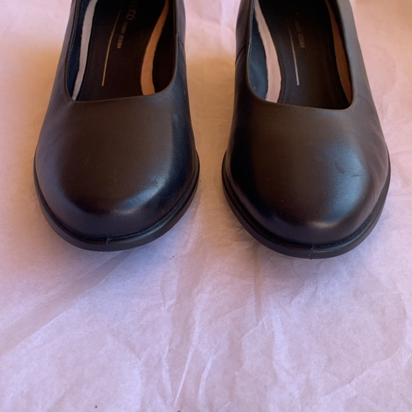 NWOT ECCO Shape 45 Wedge Black Leather Shoes Size 8 - Picture 5 of 8